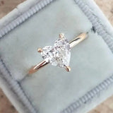 Bague fine avec cœur à brillants | Or