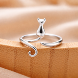 Bague réglable avec des chatons | Or blanc