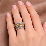 Bague rétro avec design baroque | Or