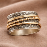 Bague rétro avec design baroque | Or