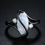Bague rétro avec opale noire torsadée | Or