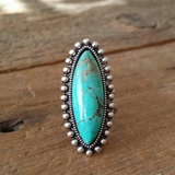 Bague rétro avec pierre turquoise | Or