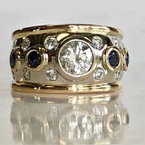 Bague rétro avec revêtement à brillants | Or