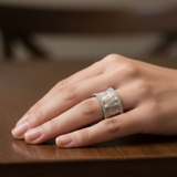 Bague rétro à brillants | Or blanc