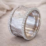 Bague rétro à brillants | Or blanc
