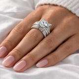 Bague rétro à brillants | Or blanc