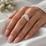 Bague rétro à brillants | Or blanc