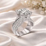 Bague rétro à brillants | Or blanc