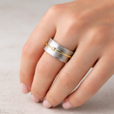 Bague rétro à brillants et fil | Or