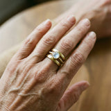 Bague rétro avec pierres de lune intégrées | Or