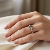 Bague rétro avec saphir | Or rose