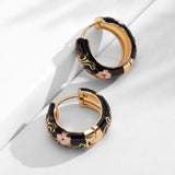 Bijoux fleurs noir luxe | Or