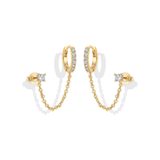 Boucles d'oreilles Adèle en chaîne | Or