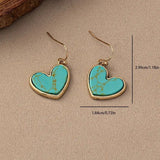 Boucles d'oreilles amour turquoise | Or rose