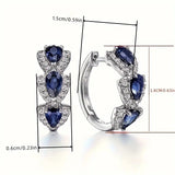 Boucles d'oreilles couronne Royale saphir | Or blanc