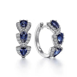 Boucles d'oreilles couronne Royale saphir | Or blanc