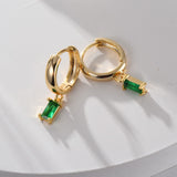 Boucles d'oreilles élégantes Louisa avec émeraude | Or