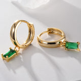 Boucles d'oreilles élégantes Louisa avec émeraude | Or