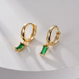Boucles d'oreilles élégantes Louisa avec émeraude | Or