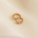 Boucles d'oreilles huggies en cristal | Or