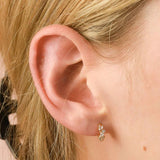 Boucles d'oreilles huggies en cristal | Or