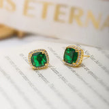 Boucles d'oreilles « Karina » avec pierre émeraude | Or