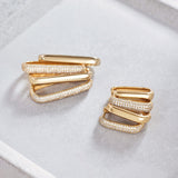 Boucles d'oreilles pavées signature | Or
