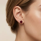 Boucles d'oreilles rubis rond | Or