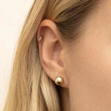 Boucles d'oreilles à boules | Or blanc