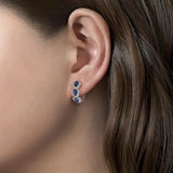 Boucles d'oreilles à rayures avec cristal brillant | Or
