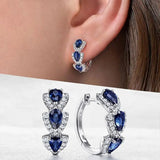 Boucles d'oreilles à rayures avec cristal brillant | Or