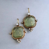 Boucles d'oreilles avec cristal vert | Or