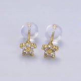 Boucles d'oreilles avec motif floral délicat | Or