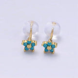 Boucles d'oreilles avec motif floral délicat | Or