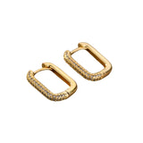 Boucles d'oreilles carrées et rondes « Valeria » | Or blanc