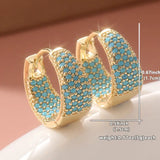 Boucles d'oreilles créoles en perles turquoise et ton | Or