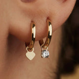 Boucles d'oreilles créoles en pierre larmes de lune | Or