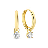 Boucles d'oreilles créoles en pierre larmes de lune | Or