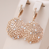 Boucles d'oreilles élégantes avec barres rondes et brillants | Or