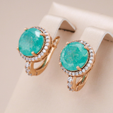 Boucles d'oreilles élégantes avec turquoise et opale | Or
