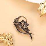 Boucles d'oreilles élégantes noires à brillants | Or