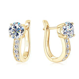 Boucles d'oreilles en Argo avec moissanite | Or