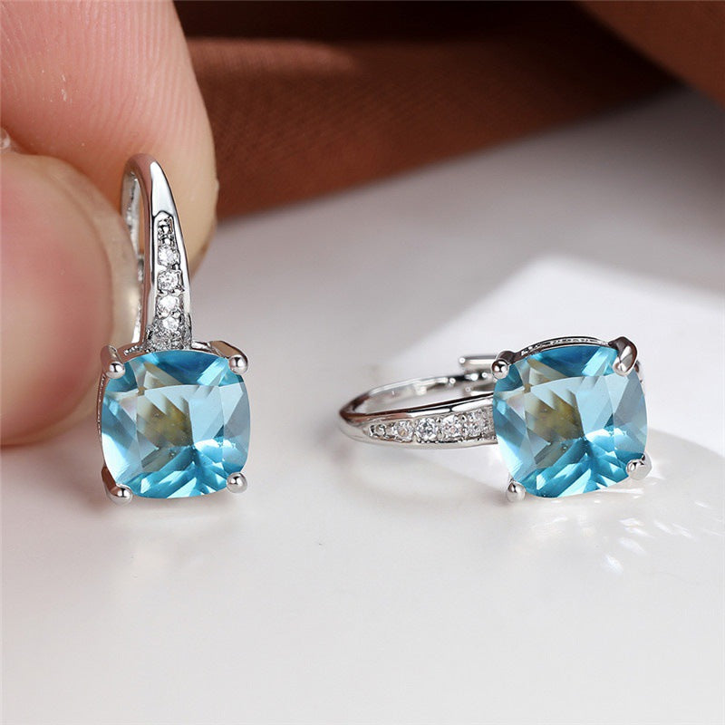 Boucles d'oreilles en anneau en pierre mystique | Or