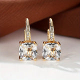 Boucles d'oreilles en anneau en pierre mystique | Or