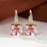 Boucles d'oreilles en anneau en pierre mystique | Or