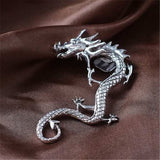Boucles d'oreilles en forme de dragon | Or blanc