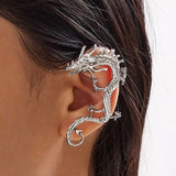 Boucles d'oreilles en forme de dragon | Or blanc