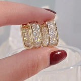 Boucles d'oreilles en cristal luxueuses | Or