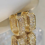 Boucles d'oreilles en cristal luxueuses | Or