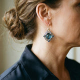 Boucles d'oreilles en cristaux bleus | Or